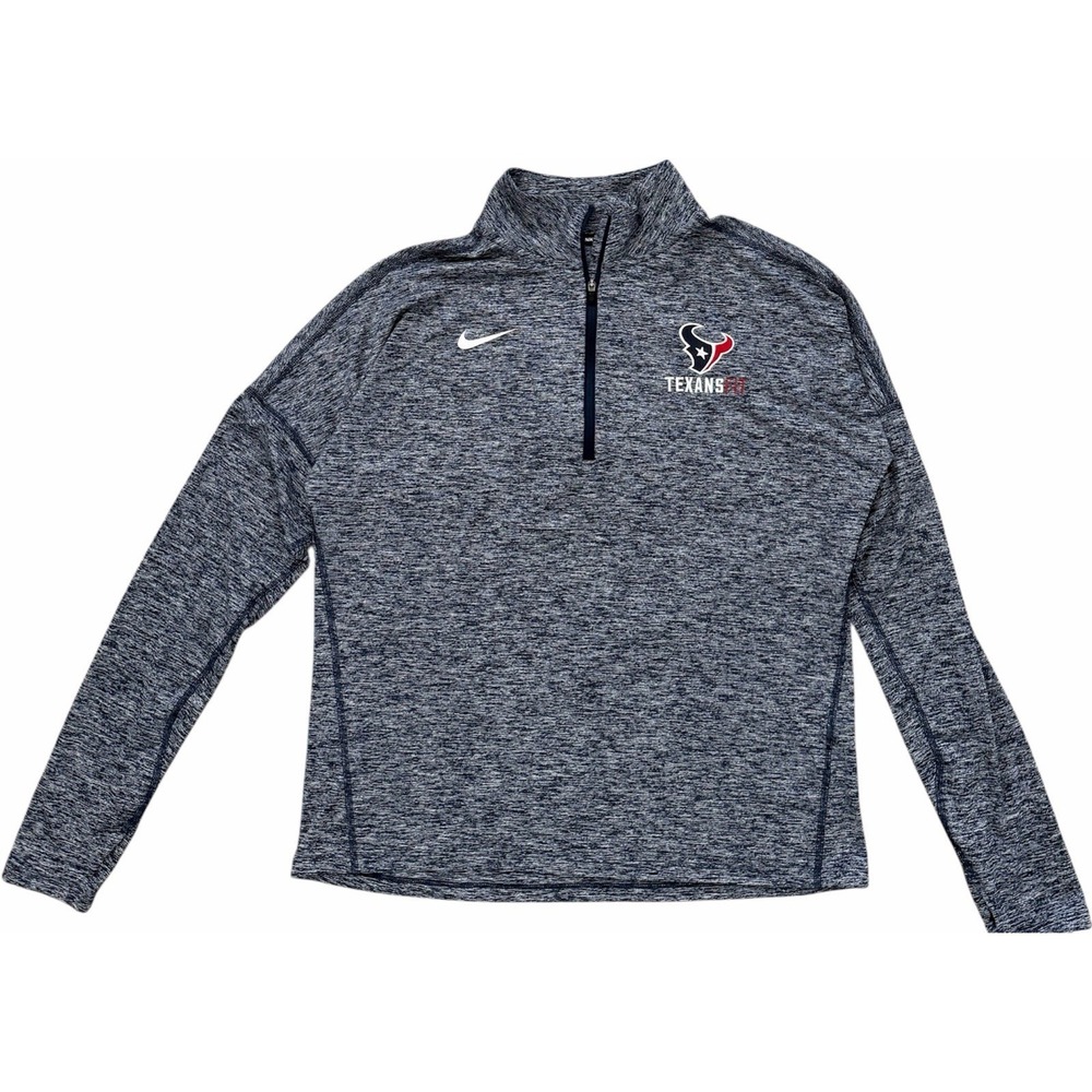 Nike Houston Texans Dri Fit‎ 1/4 Zip Pullover Jacket Mens Gray NFL Sideline M